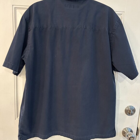 Vtg World Island 2 pocket Men's Button Up Short Sleeve Shirt Sz L - Picture 2 of 6